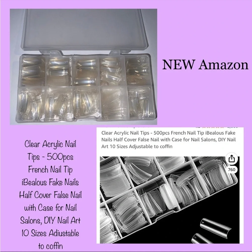NEW Clear Acrylic Nail Tips‎